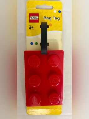 LEGO Red Brick Bag Tag Luggage ID Tag 2x3” Travel Backpack 2011